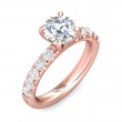 FlyerFit® 18K Pink Gold Micropave Engagement Ring