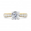 FlyerFit® 14K Yellow and 14K White Gold Micropave Engagement Ring