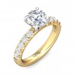 FlyerFit® 14K Yellow and 14K White Gold Micropave Engagement Ring