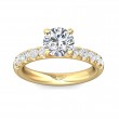 FlyerFit® 18K Yellow Gold Micropave Engagement Ring