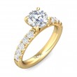 FlyerFit® 18K Yellow Gold Micropave Engagement Ring