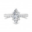 FlyerFit® 18K White Gold Micropave Engagement Ring