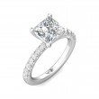 FlyerFit® 18K White Gold Micropave Engagement Ring