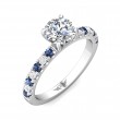 FlyerFit® 18K White Gold Micropave Engagement Ring