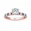 FlyerFit® 14K Pink Gold Micropave Engagement Ring