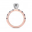 FlyerFit® 18K Pink Gold Shank And White Gold Top Micropave Engagement Ring