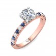 FlyerFit® 18K Pink Gold Shank And White Gold Top Micropave Engagement Ring