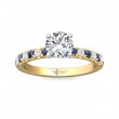 FlyerFit® 18K Yellow Gold Shank And White Gold Top Micropave Engagement Ring