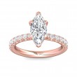 FlyerFit® 18K Pink Gold Micropave Engagement Ring