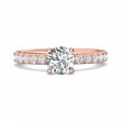 FlyerFit® 14K Pink Gold Micropave Engagement Ring