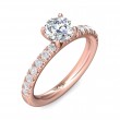 FlyerFit® 14K Pink Gold Micropave Engagement Ring