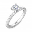 FlyerFit® 18K White Gold Micropave Engagement Ring