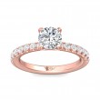 FlyerFit® 14K Pink Gold Micropave Engagement Ring