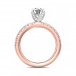 FlyerFit® 18K Pink Gold Shank And White Gold Top Micropave Engagement Ring