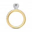 FlyerFit® 18K Yellow Gold Shank And White Gold Top Micropave Engagement Ring