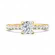 FlyerFit® 18K Yellow Gold Micropave Engagement Ring