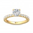 FlyerFit® 18K Yellow Gold Micropave Engagement Ring