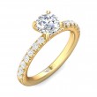 FlyerFit® 18K Yellow Gold Micropave Engagement Ring