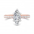 FlyerFit® 14K Pink Gold Shank And White Gold Top Micropave Engagement Ring