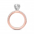 FlyerFit® 14K Pink Gold Shank And White Gold Top Micropave Engagement Ring