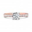 FlyerFit® 18K Pink Gold Shank And White Gold Top Micropave Engagement Ring