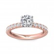 FlyerFit® 18K Pink Gold Shank And White Gold Top Micropave Engagement Ring