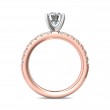 FlyerFit® 18K Pink Gold Shank And White Gold Top Micropave Engagement Ring