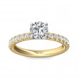 FlyerFit® 18K Yellow Gold Shank And White Gold Top Micropave Engagement Ring