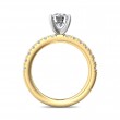 FlyerFit® 18K Yellow Gold Shank And White Gold Top Micropave Engagement Ring