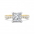 FlyerFit® 14K Yellow and 14K White Gold Micropave Engagement Ring