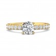 FlyerFit® 18K Yellow Gold Micropave Engagement Ring