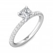 FlyerFit® 18K White Gold Micropave Engagement Ring