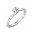 FlyerFit® 14K White Gold Micropave Engagement Ring