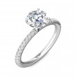 FlyerFit® 14K White Gold Micropave Engagement Ring