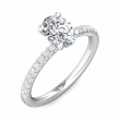 FlyerFit® 18K White Gold Micropave Engagement Ring