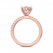 FlyerFit® 18K Pink Gold Micropave Engagement Ring