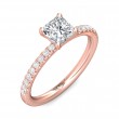 FlyerFit® 18K Pink Gold Micropave Engagement Ring