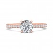 FlyerFit® 18K Pink Gold Micropave Engagement Ring