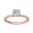 FlyerFit® 18K Pink Gold Micropave Engagement Ring