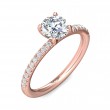 FlyerFit® 18K Pink Gold Micropave Engagement Ring