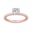 FlyerFit® 18K Pink Gold Micropave Engagement Ring