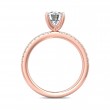 FlyerFit® 18K Pink Gold Micropave Engagement Ring