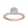 FlyerFit® 14K Pink Gold Micropave Engagement Ring