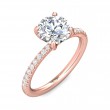 FlyerFit® 14K Pink Gold Micropave Engagement Ring