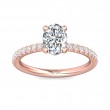 FlyerFit® 18K Pink Gold Micropave Engagement Ring