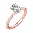 FlyerFit® 18K Pink Gold Micropave Engagement Ring