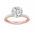 FlyerFit® 14K Pink Gold Micropave Engagement Ring