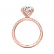 FlyerFit® 14K Pink Gold Micropave Engagement Ring