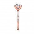 FlyerFit® 14K Pink Gold Micropave Engagement Ring