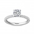 FlyerFit® 18K White Gold Micropave Engagement Ring